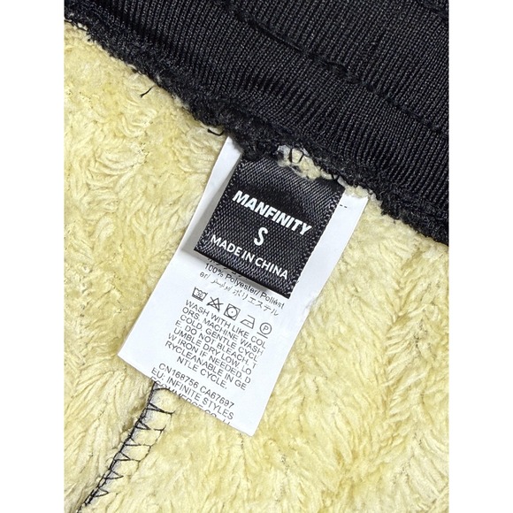 Manfinity Pants Mens Small Black Sherpa Fleece Lined Thermal Joggers Zip Pockets - Picture 5 of 8